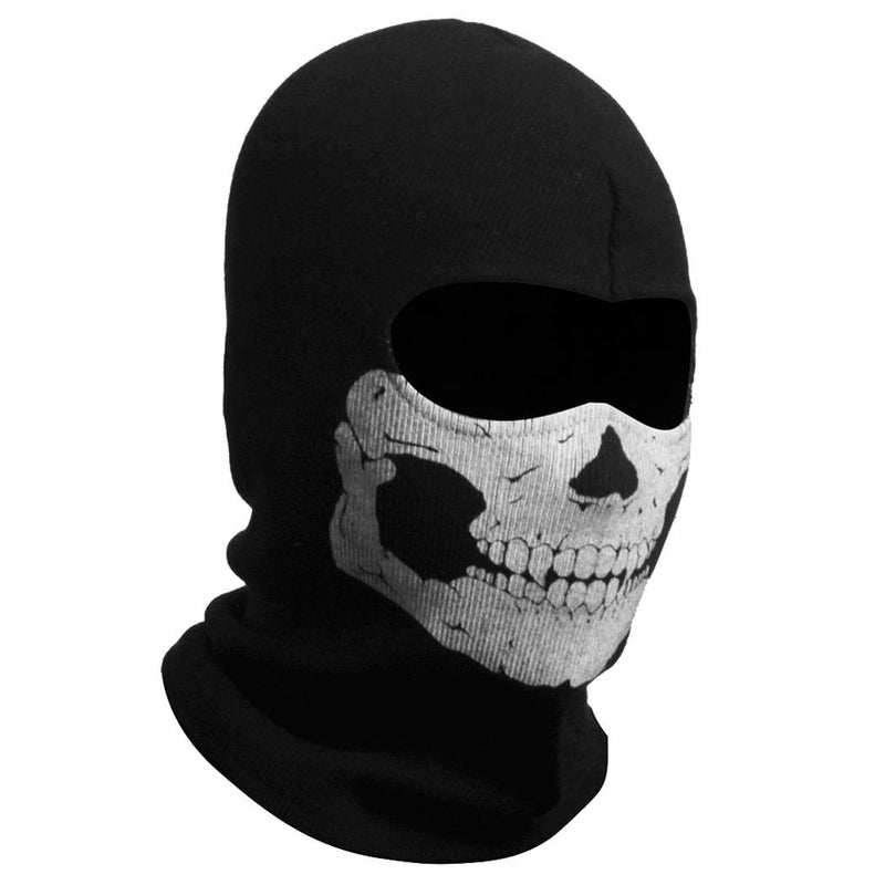 Nuoxinus Black Balaclava Ghosts Skull Full Face Mask for Cosplay Party Halloween Outdoor Motorcycle Bike Cycling Skateboard Hiking Skiing Snowmobile Snowboard - Image 1